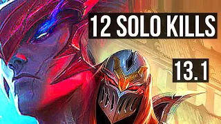 YONE vs ZED (MID) | 12 solo kills, 13/2/4, Legendary, 900K mastery | EUW Master | 13.1