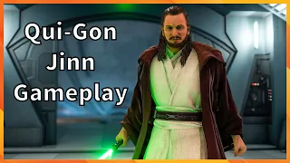 Qui-Gon Jinn Gameplay Star Wars Battlefront 2