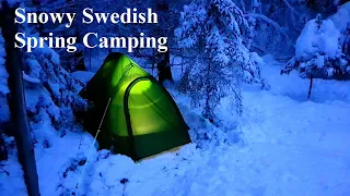 Snowy Swedish Spring Camping | Naturehike Cloud Up 2 | April 2022 [English]