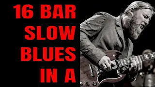 Derek Trucks / BB King Style Slow Blues in A | Guitar Backing Track