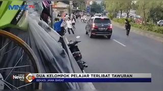 Dua Kelompok Siswa SMP Tawuran di Jalan Cut Mutia, Bekasi Timur #LintasiNewsPagi 08/07