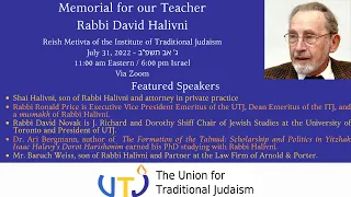 Memorial for Rabbi David Weiss Halivni