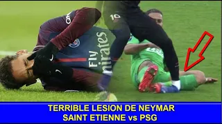 TERRIBLE LESION DE NEYMAR SAINT ETIENNE vs PSG