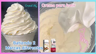 Batiendo 2 marcas diferentes de Crema para batir