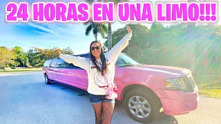 24 HORAS EN UNA LIMO ROSA! 😱 PIDIENDO COMIDA por DRIVE THROUGH 😅 RETO 24 Horas El Mundo de Camila