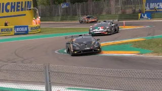 50+ unmuffled Lamborghini Huracán Super Trofeo EVO2 at Imola