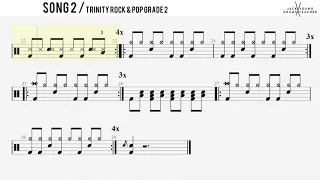 How to Play Song 2  - Trinity Rock & Pop Drums Grade 2