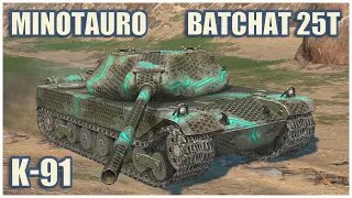 BatChat 25t, Minotauro & K-91 • WoT Blitz Gameplay