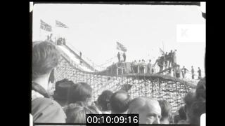 1930s, 1940s UK, Ski Jumping Demonstrations, 16mm Home Movie