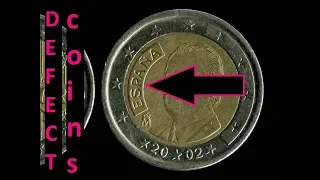 Spain 2 Euro 2002 TOP 5 Euro Rare DEFECT coins