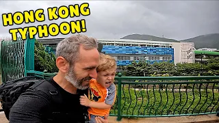 SURVIVING Our First Hong Kong TYPHOON! | Visiting Ocean Park