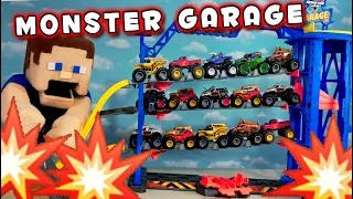 Monster Jam Garage Playset unboxing EXPLOSION! 💥💥💥