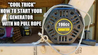 How to start a generator without a pull rope.