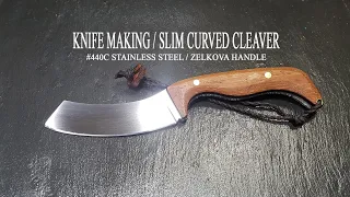 KNIFE MAKING / SLIM CURVED CLEAVER / SLEAVER 수제칼 만들기#43