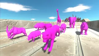 Race to eat Pink Modern Mammals - Animal Revolt Battle Simulator