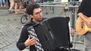 Chanson française (French music) - Busking in the streets of Brussels, Belgium