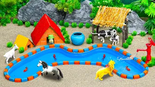 DIY how to make Cattle Farm Village - Cow, Zebra Farm Diorama - Barn Animal - Animal Farm