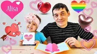 ВАЛЕНТИНКИ DIY открытки с сердечками // Алиса покажет 3 простые и красивые идеи