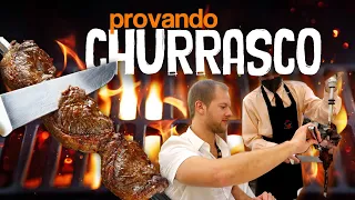 GRINGO PROVANDO RODÍZIO DE CHURRASCO BRASILEIRO