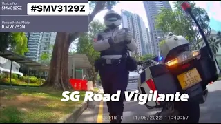 11aug2022 #SMV3129Z bmw 520 Abrupt Lane change without due care singapore traffic police officer