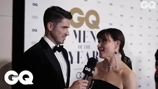 Essie Davis Talks Working With Russell Crowe On The 2019 GQ Men of the Year Red Carpet