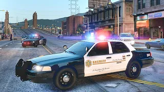 Grand Theft Auto V LSPDFR вечерний патруль с рулем