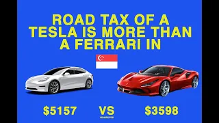 Road Tax of a Tesla is More than a Ferrari in Singapore!! SG's Unfavorable EV Policies Explained