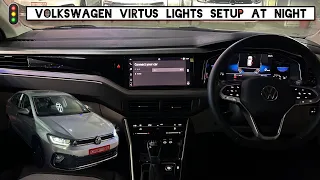 New Updated Volkswagen Virtus 2024 🔥 Complete Lights Setup At Night 👌 Full LED Setup!