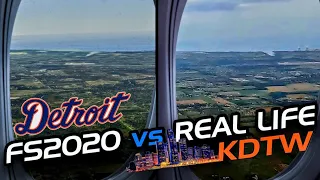 Microsoft Flight Simulator vs REAL LIFE | DETROIT Landing