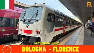 Cab Ride Bologna - Florence (Bologna–Florence Railway - Italy) train driver's view in 4K