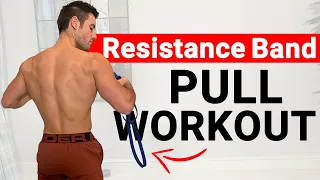 Resistance Band Pull! (Back, Biceps, Shoulders) | At home band workout to build muscle