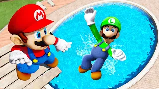 GTA 5 Mario vs Luigi Water Ragdolls Jumps/Fails #3 (Euphoria Physics)