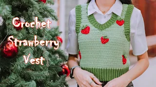 Crochet Strawberry Vest Tutorial | Crochet Simple Vest | Chenda DIY