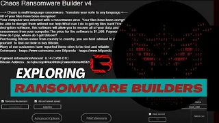 Exploring Ransomware Builders