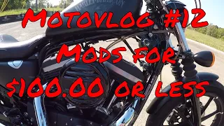 Sportster Iron 883 Motovlog -Modifications for a Sportster Iron 883 for a $100.00 or Less