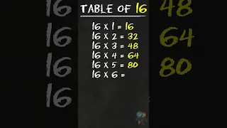 Learn Multiplication - Table Of 16 #table #shorts #tableof16 #education #elearningstudio