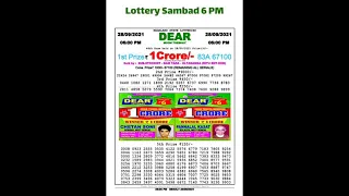 Evening nagaland state lottery live 06:00 pm Dhankesari lottery sambad live 06:00 pm date 28/09/2021