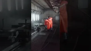 Paint booth skid cleaning
