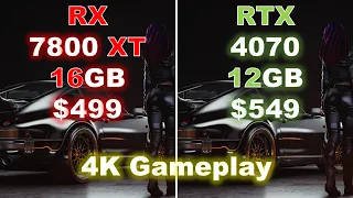 RX 7800 XT vs RTX 4070 | 4K Gameplay