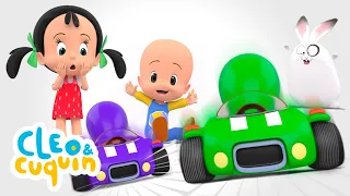 Balloon Car Race 🏎️🎈 Learn and have fun with Cleo and Cuquin | videos & cartoons for babies