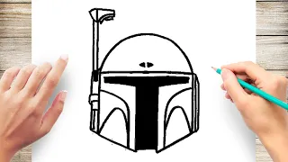 How To Draw Boba Fett Helmet Step by Step