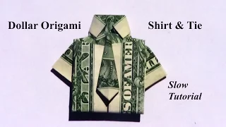 Dollar Origami Shirt & Tie (Revised Slow Tutorial)