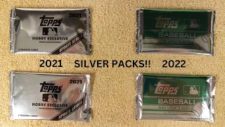 4 SILVER PACKS of Hobby Exclusive - 2021 AND 2022 Topps Update Baseball Trading Cards - Mojo Time!!