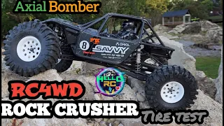 Rock Crusher 2.2 tires tested on Axial Bomber on "World Class" Crawler County rc rock crawler course