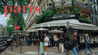 paris Café de Flore walk in the rain