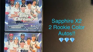 2023 Topps Chrome Update Sapphire 2 Box Opening 2 ROOKIE COLOR AUTOS! #baseball #thehobby #break