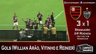 10/10/19 - BR19 24aR - Flamengo 3 x 1 Atlético-MG - Gols Arão, Vitinho e Reinier(Gravado no Estádio)
