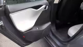 Tesla S Rear Door Panel Restoration by Cooks Upholstery Redwood City