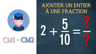 Additionner un nombre entier à une fraction - CM1 CM2 - Petits Savants