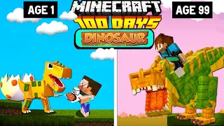 I Survive 100 Days on a Dinosaur World in Minecraft